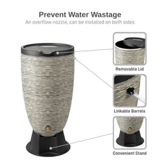 RTS Home Accents raised on included stand for easier filling and stable placement benefit