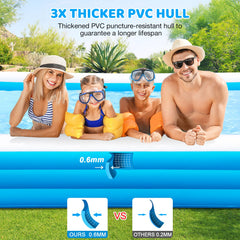 RUANSZZ family enjoying pool in backyard illustrating easy group use