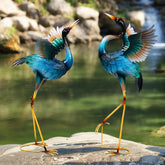 Ruifabo front view of two blue heron statues showing realistic presence and curb appeal