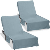 Ruikyhom front view of both lounge chair covers showing fit and color