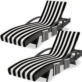 Ruikyhom front view striped lounge cover showing full length and colors for easy spotting