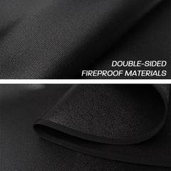 rumlick mat in use on wood deck preventing ember damage and stains