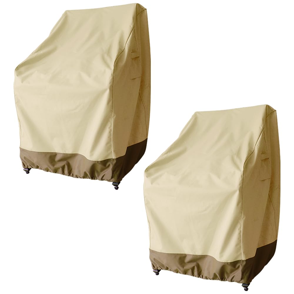 Rutile front view of two covered patio chairs showing full protection