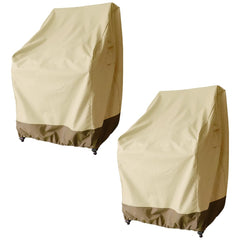 Rutile front view of two covered patio chairs showing full protection
