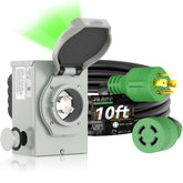 RVINGPRO inlet box front view showing durable weatherproof cap and easy access