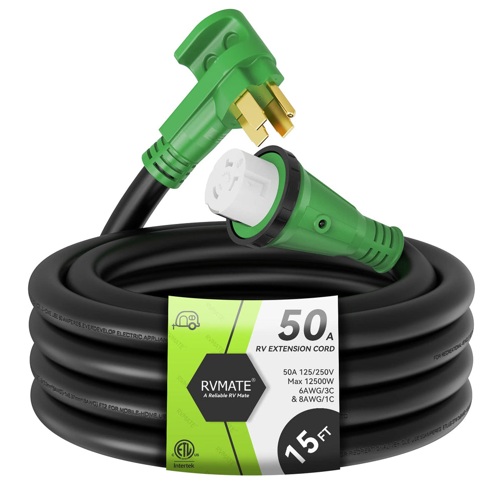RVMATE front angled plug view showing easy grip and safe connection benefit