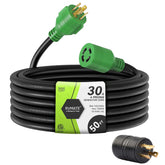 RVMATE front view of twist-lock L14-30 plug and connector showing secure fit and reliable connection
