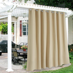 RYB HOME front view of extra wide outdoor curtain showing full coverage and style