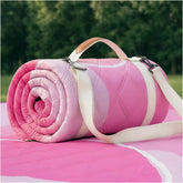 RYCHIC front view of folded blanket showing compact portability and easy storage