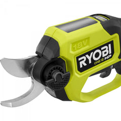 RYOBI pruner close-up of bypass blade and soft grip for precise comfortable cuts