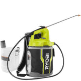 RYOBI front view showing sprayer and holster for easy transport