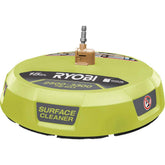 RYOBI surface cleaner front view showing 15-inch housing and steady coverage benefit