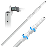 S-Union front view of telescopic pool pole showing durable build and length reach