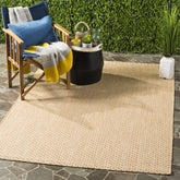 SAFAVIEH front view of natural and cream rug showing full design and welcoming look