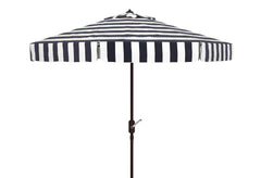 SAFAVIEH Elsa front view showing striped canopy and broad shade - elegant outdoor look
