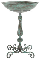 SAFAVIEH front view of bird bath showing elegant Victorian silhouette and curb appeal