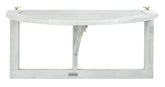 SAFAVIEH front view of Owens rail-mounted half table showing space-saving benefit