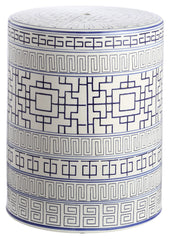 SAFAVIEH Parri close-up of top drainage hole and glazed ceramic finish for outdoor use