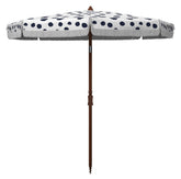 SAFAVIEH front view polka dot canopy showing stylish shade and curb appeal