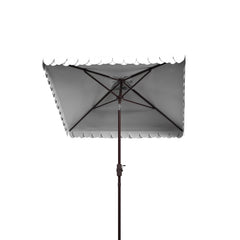 SAFAVIEH umbrella over patio set showing shade coverage and outdoor style