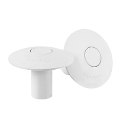 SAFTRON front view of white anchor socket cover protecting opening