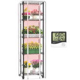 sagrynfp front view assembled showing compact five-tier greenhouse and even shelving