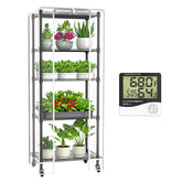 sagrynfp front view with roll-up door showing compact greenhouse and easy access benefit