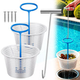 Saillong front view of two 8-inch skimmer baskets showing clean replacement fit and convenience