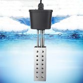 Saillong front view of floating pond heater showing compact design and safety