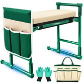 Saker front view folded garden kneeler showing compact storage and portability