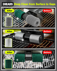 Saker LED light illuminating grill grates for precise spot cleaning in low light