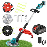 SakerPlus front view showing complete cordless trimmer and guard for easy storage