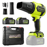 SakerPlus front view showing compact blower and nozzle, easy outdoor cleanup