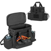 samdew bag front view showing main zippered compartment and quick access benefit