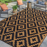 SAND MINE front view of 9x12 mat showing pattern and edges, enhances patio style