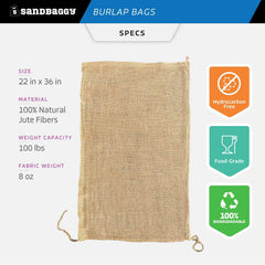 Sandbaggy burlap bag placed around plant showing frost protection benefit
