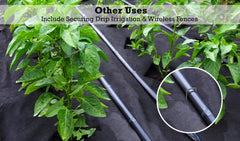 Sandbaggy staple securing irrigation tubing demonstrating secure leak prevention