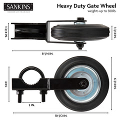 SANKINS close-up of solid rubber tread highlighting wear resistance and smooth roll