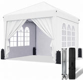 SANWAY front view of 10x10 canopy showing full coverage and shade benefit