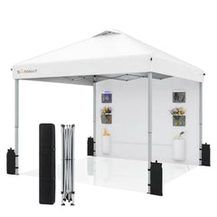 SANWAY front view of 10x10 canopy showing full coverage and professional shelter