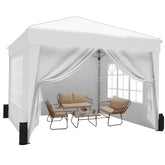 SANWAY front view of 10x10 canopy showing shelter and shade benefit