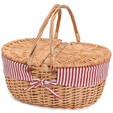 SatisInside front view showing wicker basket and lid, elegant storage benefit