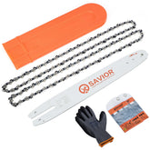 Savior 14-inch guide bar front view showing fitment and durable finish for easier replacement