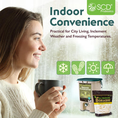 SCD Probiotics spigot and strainer close-up for easy compost tea collection