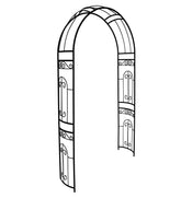 SCENDOR arbor front view showing elegant arch and entryway benefit