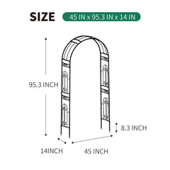 SCENDOR side profile of arbor showing sturdy frame and garden fit