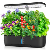 ScienGarden front view with light showcasing compact indoor herb growing