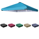 SCOCANOPY front view of turquoise 12x12 canopy top showing full coverage and color, protects shaded area