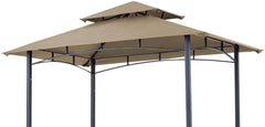 SCOCANOPY front view of khaki replacement grill gazebo top showing fit and coverage