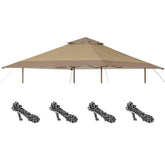 SCOMANAGE front view beige brown canopy showing full coverage and clean look